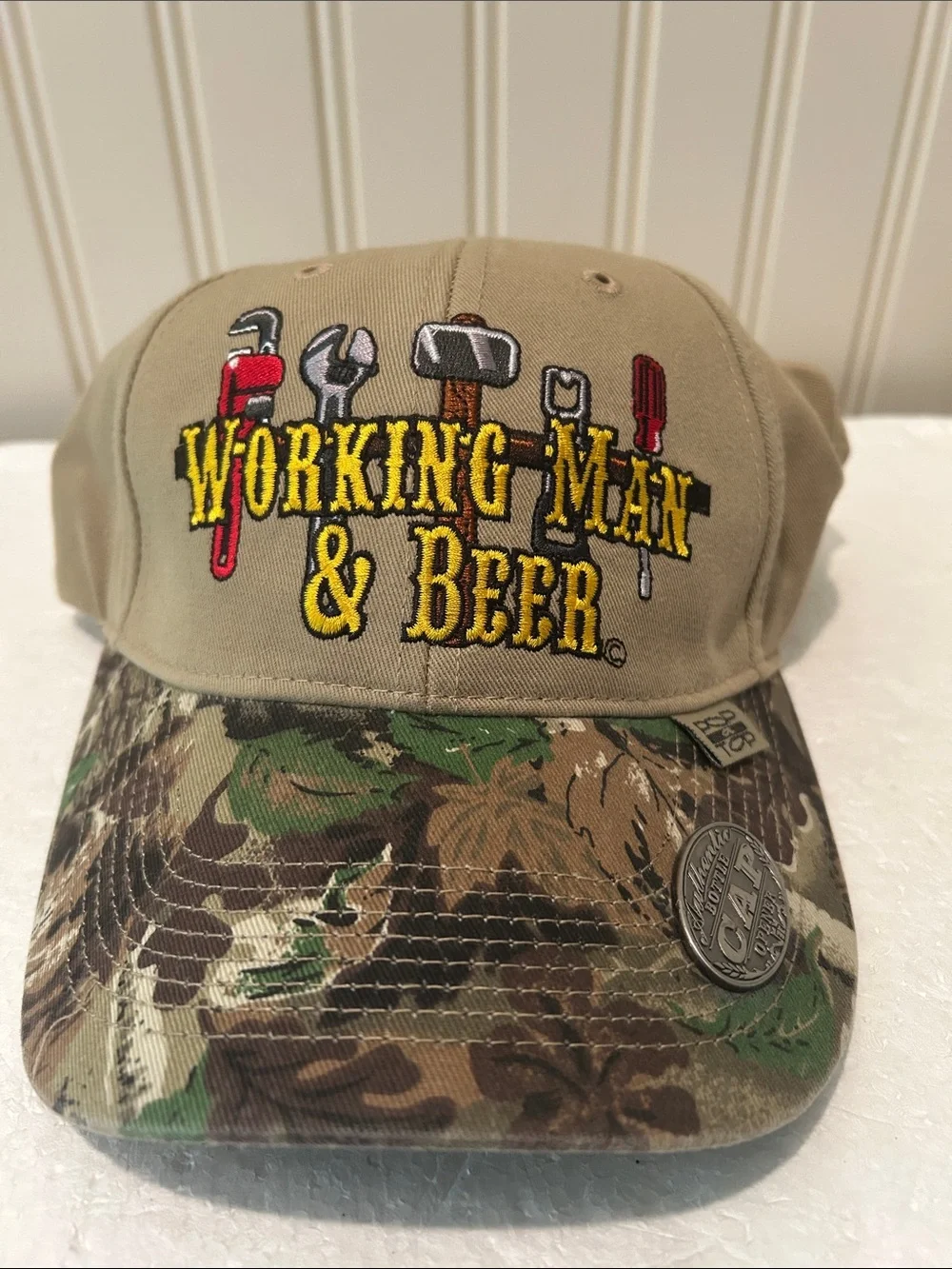 Bealls embroider camo hunting “Working Man & Beer”official bottle cap opener hat
